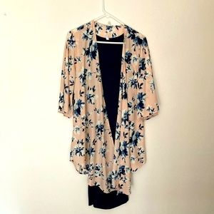 Pinkblush fitted navy dress and floral duster. Selling together. Maternity.